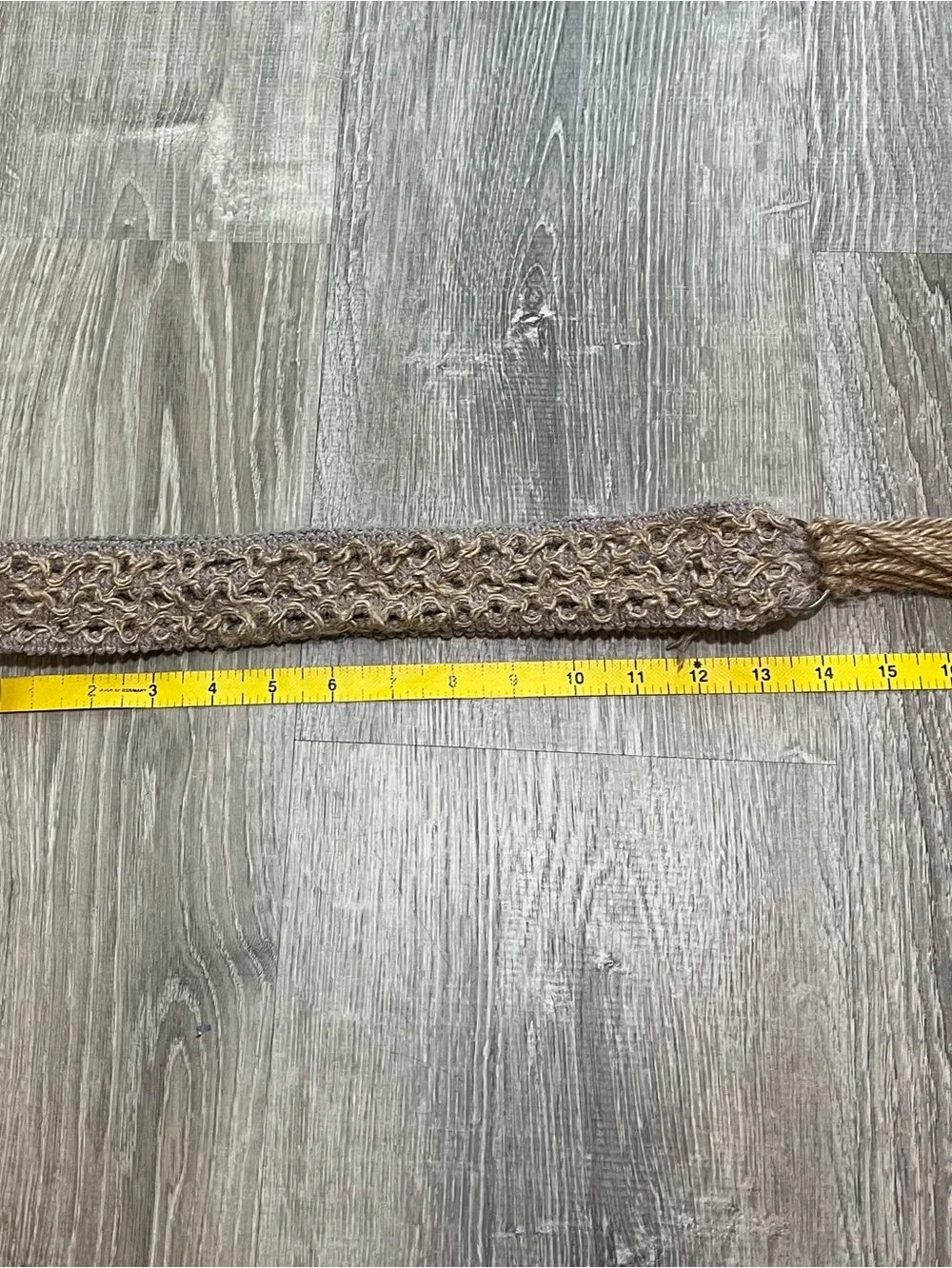 Small Brown and Lilac Purple Macramé Jute Rope Y2K Belt